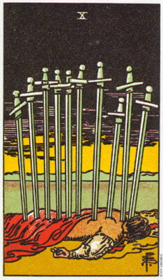 Ten Of Swords Tarot